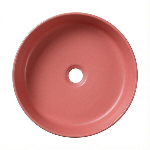 CERAMIA - Ceramia Vasque à poser ronde 36 cm hauteur 12,5 cm sans trop-plein rose mat PixL (CEPX3636PM) - large