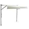 HAPPY GARDEN - Store banne pour balcon CHENE 3 × 1,2m - Toile beige et structure grise - vignette