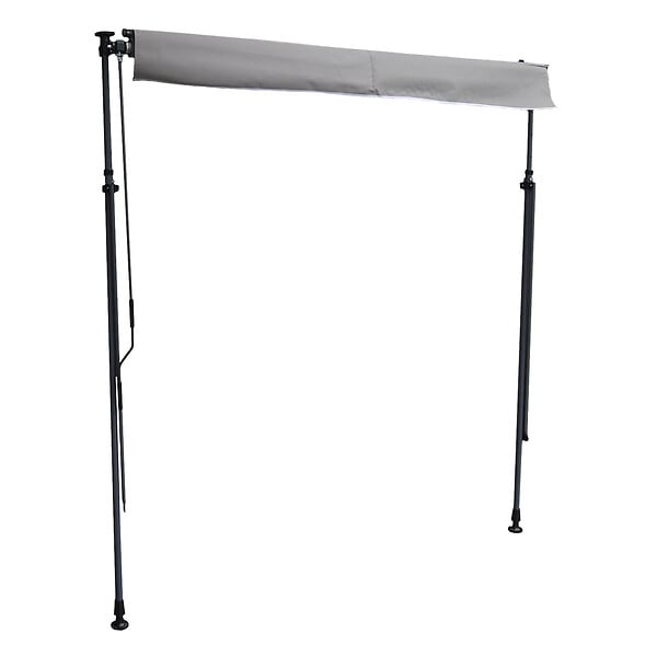 HAPPY GARDEN - Store banne pour balcon CHENE 3 × 1,2m - Toile grise et structure grise - large
