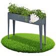 TECTAKE - Carré Potager sur pied CALENDULA avec trou de drainage 98,5x26x82,5cm gris anthracite - vignette