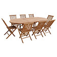 HAPPY GARDEN - Salon de jardin en teck LOMBOK - table ovale extensible - 8 places - vignette