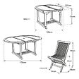 HAPPY GARDEN - Salon de jardin en teck LOMBOK - table ronde extensible - 6 places - vignette