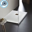 PLANETE BAIN - Receveur de douche extra plat à poser 80x120 Design reflet ardoisé Blanc - vignette
