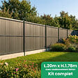 EASY CLOTURE - Kit complet grillage rigide occultant lattes composite avec soubassement longueur 20m - Hauteur 1m80 - Gris anthracite - vignette