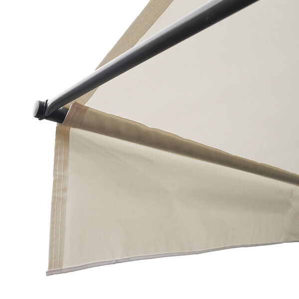 HAPPY GARDEN - Store banne pour balcon CHENE 3 × 1,2m - Toile beige et structure grise - large