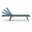 ID MARKET - Lot de 2 transats de jardin inclinables KAILUA en acier gris anthracite et toile bleu canard - vignette