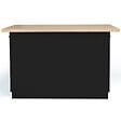 ID MARKET - Ilot central IVO 120 cm bois noir avec plan de travail façon hêtre - vignette