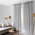 C MA DECO - Voilage tamisant avec jour échelle Elena - 8 œillets - Gris effet lin - 140x240cm - vignette
