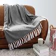 C MA DECO - Plaid jacquard avec franges 130x150 cm - vignette