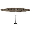 HAPPY GARDEN - Parasol double 2,7x4,6m LINAI taupe - vignette