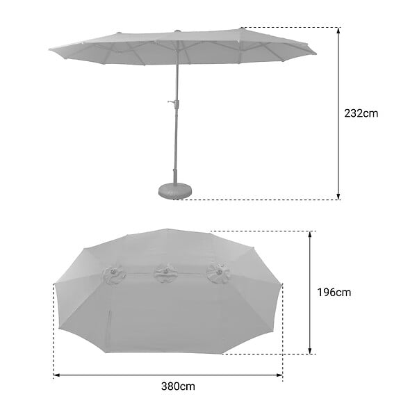 HAPPY GARDEN - Parasol double 2x4m LINAI beige - large