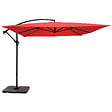 OVIALA - Parasol déporté 3x3m et 4 dalles à remplir acier rouge - Genova - vignette