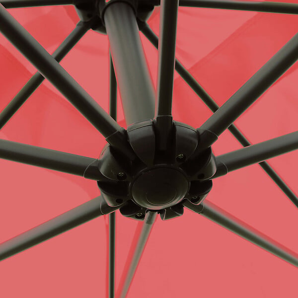 OVIALA - Parasol déporté 3x3m et 4 dalles à remplir acier rouge - Genova - large