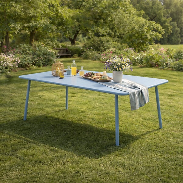 CONCEPT USINE - Table de jardin 8-10 places 200cm bleu BERGAME - large