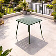 CONCEPT USINE - Table carrée 4 places 70x70cm vert BERGAME - vignette