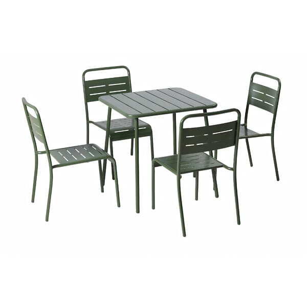 CONCEPT USINE - Table carrée 4 places 70x70cm vert BERGAME - large