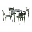CONCEPT USINE - Table carrée 4 places 70x70cm vert BERGAME - vignette