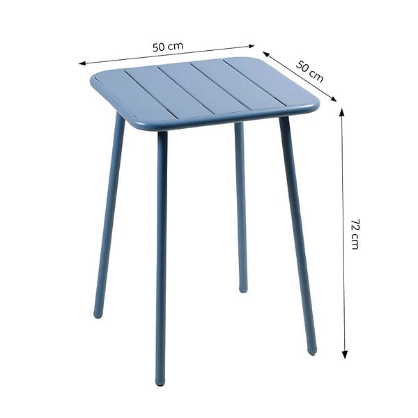 CONCEPT USINE - Table carrée 2 places 50x50cm bleu BERGAME - large