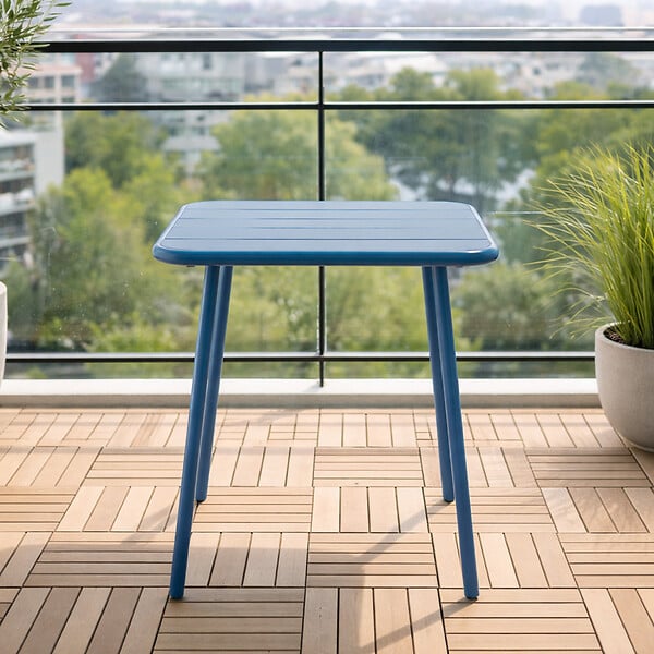 CONCEPT USINE - Table carrée 2 places 50x50cm bleu BERGAME - large