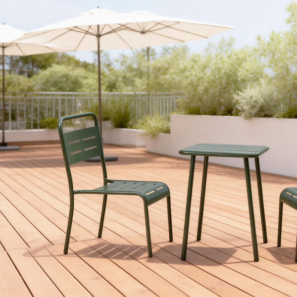 CONCEPT USINE - Table carrée 2 places 50x50cm vert BERGAME - large