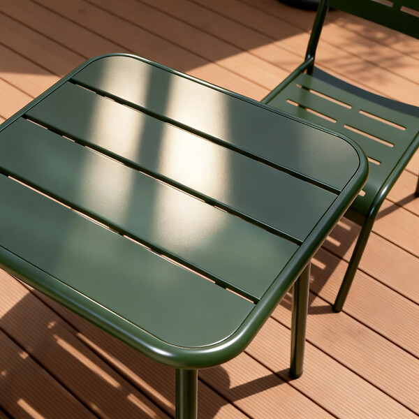 CONCEPT USINE - Table carrée 2 places 50x50cm vert BERGAME - large