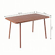CONCEPT USINE - Table de jardin 4 à 6 places 120cm terracotta BERGAME - vignette
