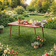 CONCEPT USINE - Table de jardin 4 à 6 places 120cm terracotta BERGAME - vignette