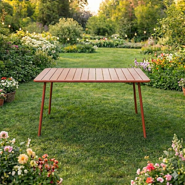 CONCEPT USINE - Table de jardin 4 à 6 places 120cm terracotta BERGAME - large