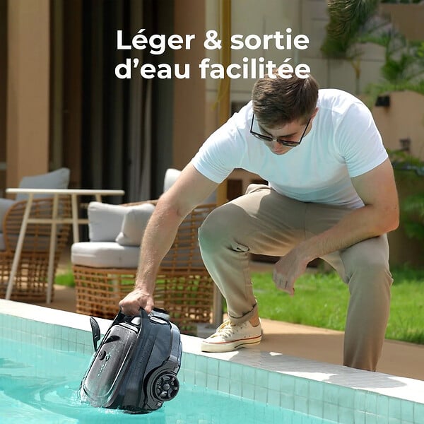 WYBOT - robot électrique de piscine sans fil nettoyage des fonds - wybot a1 - large