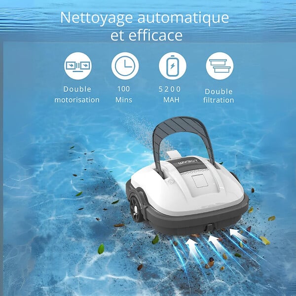 WYBOT - robot électrique de piscine sans fil nettoyage des fonds - osprey 200 max - large