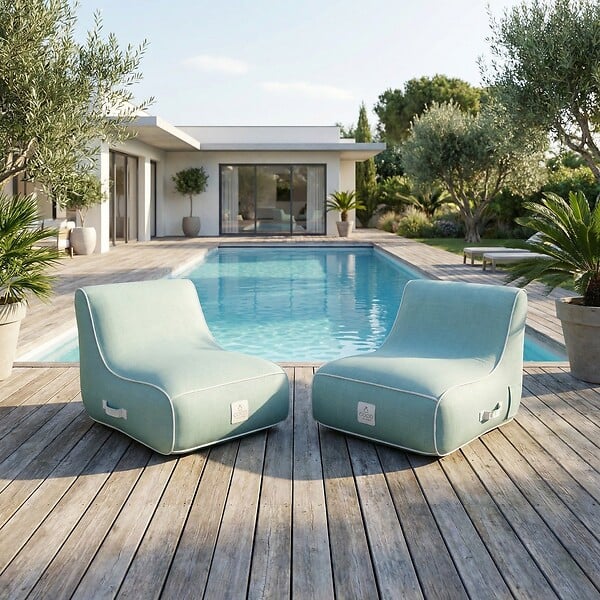 COCO LOUNGE - Fauteuil de jardin gonflable RIVIERA  Collection  Soge - vert d'eau - large