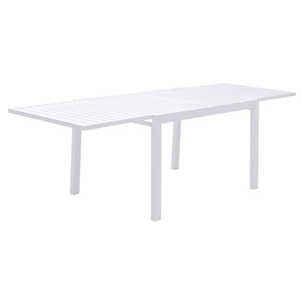 HAPPY GARDEN - Salon de jardin VENEZIA extensible 132/264 en aluminium blanc - 10 places - large