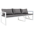 HAPPY GARDEN - Salon de jardin modulable IBIZA en tissu gris 7 places - aluminium blanc - vignette
