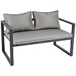 HAPPY GARDEN - Salon de jardin IBIZA en tissu gris 4 places - aluminium anthracite - vignette