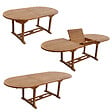 HAPPY GARDEN - Salon de jardin en teck LOMBOK - table ovale extensible - 8 places - vignette