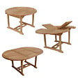 HAPPY GARDEN - Salon de jardin en teck LOMBOK - table ronde extensible - 6 places - vignette