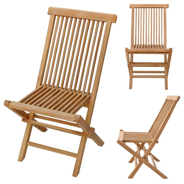 HAPPY GARDEN - Salon de jardin en teck LOMBOK - table ronde extensible - 6 places - large