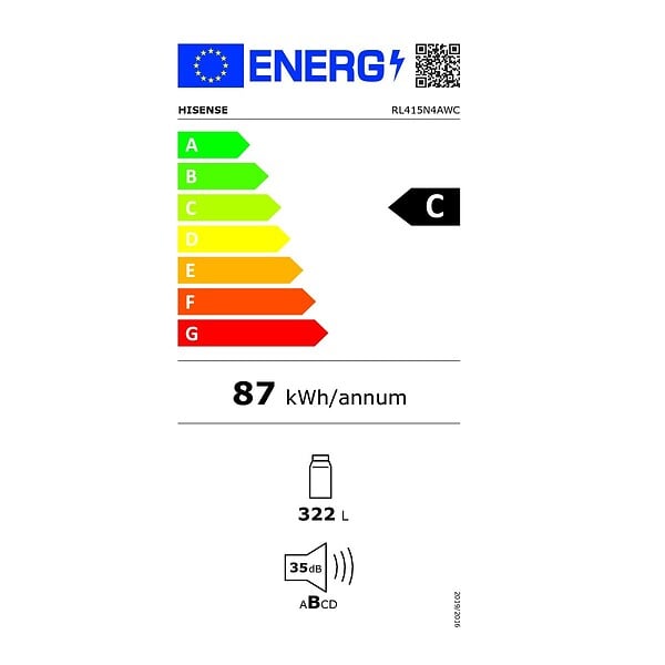 HISENSE - réfrigérateur 1 porte 60cm 322l - RL415N4AWC - large