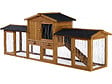 HABITAT ET JARDIN - Clapier pour lapin avec 1 étage en bois "Galina" - 224 x 53 x 84 cm - Marron - vignette