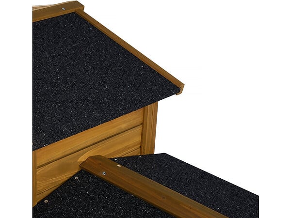 HABITAT ET JARDIN - Clapier pour lapin avec 1 étage en bois "Galina" - 224 x 53 x 84 cm - Marron - large