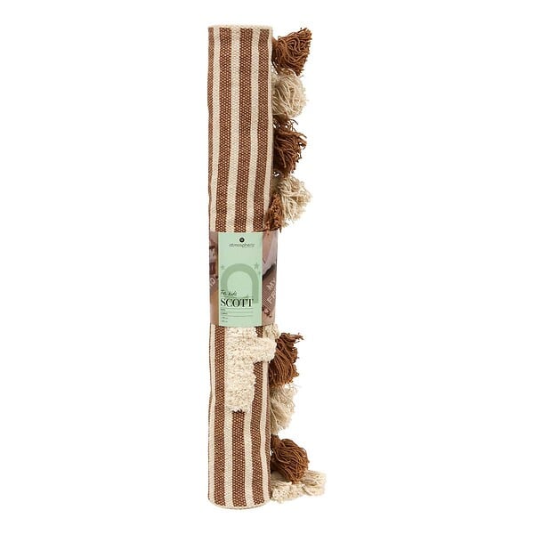 ATMOSPHERA - Tapis effet laine Scott marron 90x2cm - large