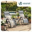 VOUNOT - Lot de 2 Chaise longue inclinable en textilene avec table d'appoint porte gobelet et portable gris - vignette