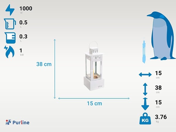 PURLINE - Lanterne éthanol en acier inoxydable - large