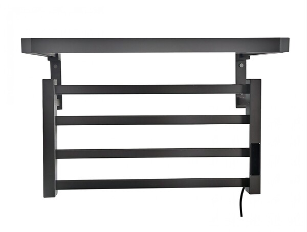 PURLINE - Sèche-serviettes électrique avec étagère gris anthracite 55W - large