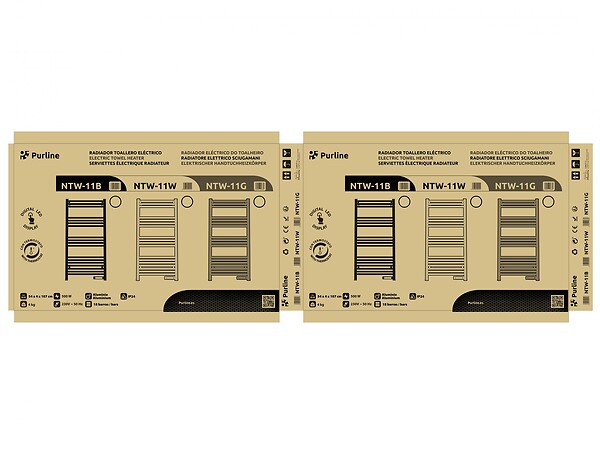 PURLINE - Sèche-serviettes avec minuterie 500W - large