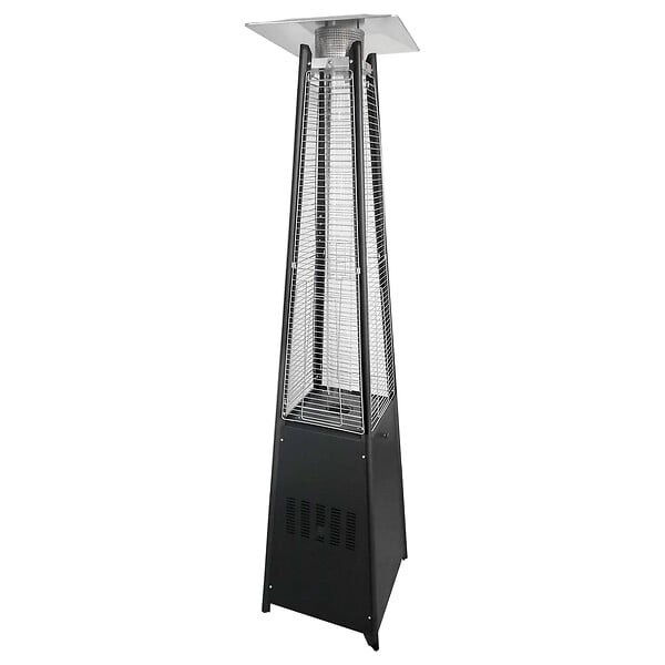 HAPPY GARDEN - Parasol chauffant gaz STOCKHOLM 13kW acier noir + housse de protection - large