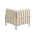 OVIALA - Fauteuil d'angle rayé pour salon de jardin modulable tissu beige - Patio - vignette