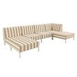 OVIALA - Salon de jardin bas modulable rayé 5 places beige - Patio - vignette
