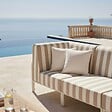 OVIALA - Salon de jardin bas modulable rayé 3 places beige - Patio - vignette