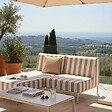 OVIALA - Salon de jardin bas modulable rayé 2 places beige - Patio - vignette